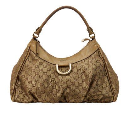 Abbey D Ring Hobo, &pound;450, Handbags, Brown/Gold, Fabric, Front view